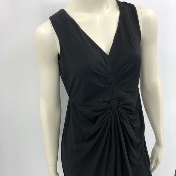 New BCBGMAXAZRIA Women’s M Black Party Draped Sheath Sleeveless Dress RN# 86297 - Picture 5 of 9